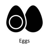 ovos vetor sólido ícone Projeto ilustração. agricultura símbolo em branco fundo eps 10 Arquivo