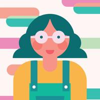 Garota colorida com óculos vetor