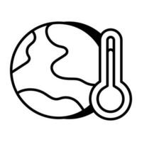 termômetro com globo simbolizando conceito do global aquecimento vetor