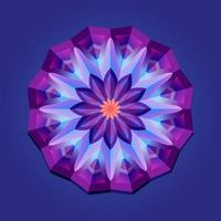 esta é uma mandala poligonal geométrica violeta com um padrão floral e pétalas vetor