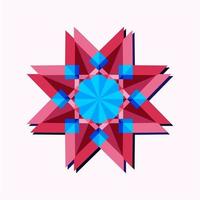 esta é uma estrela geométrica poligonal rosa na forma de um cristal vetor