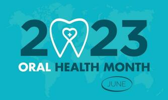 2023 conceito oral saúde mês cavidade, higiene, boca vetor ilustração modelo
