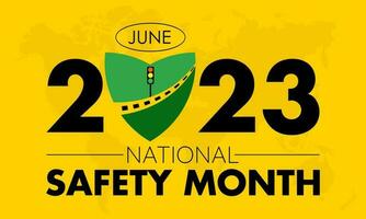 2023 conceito nacional segurança mês. internacional estrada segurança prevenção vetor bandeira ilustração modelo.