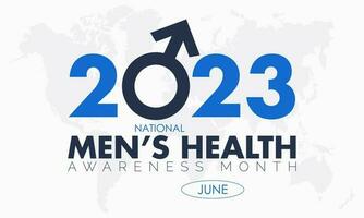 2023 conceito nacional masculino saúde mês saúde consciência vetor ilustração bandeira modelo.
