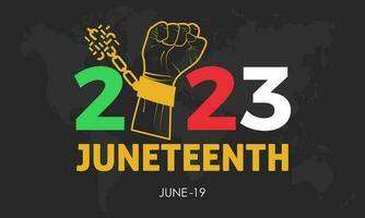 2023 conceito décimo primeiro africano liberdade celebração vetor ilustração modelo