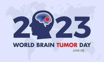 2023 conceito mundo cérebro tumor dia vetor ilustração consciência bandeira modelo