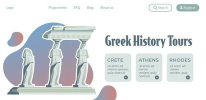 grego história passeios, explorar Creta e Atenas vetor