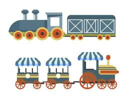 crianças trem ou locomotiva de madeira brinquedo para tocam vetor