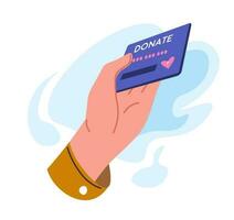 caridade e doação, cartão para financeiro Apoio, suporte vetor