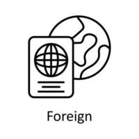 estrangeiro vetor esboço ícone Projeto ilustração. impostos símbolo em branco fundo eps 10 Arquivo