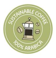sustentável café, arábica logótipo do cafeteria fazer compras vetor