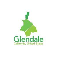 mapa do Glendale cidade geométrico simples logotipo vetor