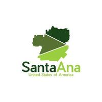 santa ana cidade mapa geométrico simples logotipo vetor