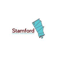 Stamford Connecticut cidade moderno geométrico criativo Projeto vetor