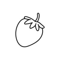 doce morango fruta linha simples logotipo vetor