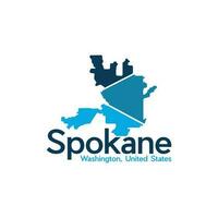 Spokane cidade mapa moderno criativo logotipo vetor