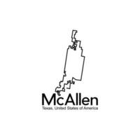 mapa do mcallen texas Unidos estados cidade criativo simples logotipo vetor