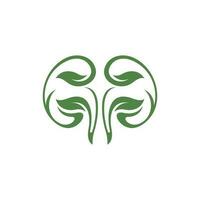 humano rim folha natureza criativo logotipo vetor