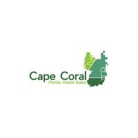 capa coral cidade geométrico moderno logotipo vetor