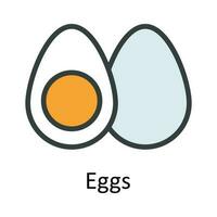 ovos vetor preencher esboço ícone Projeto ilustração. agricultura símbolo em branco fundo eps 10 Arquivo
