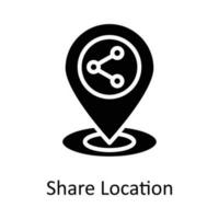 compartilhar localização vetor sólido ícone Projeto ilustração. localização e mapa símbolo em branco fundo eps 10 Arquivo