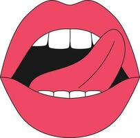 ilustração do uma lábios. fêmea boca ícone sobre branco fundo. colorida Projeto. vetor ilustração