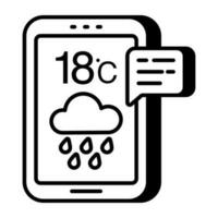 Móvel clima aplicativo ícone dentro Prêmio estilo vetor