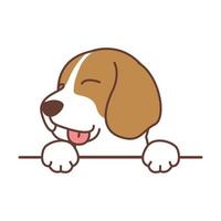 Cachorro beagle fofo dando patadas na parede vetor