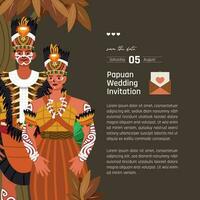 tradicional Casamento vestir papua ilustração disposição Projeto para convite plano estilo vetor