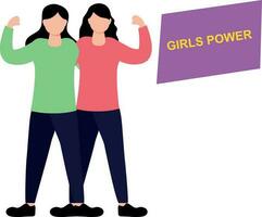 a meninas estão representando meninas poder. vetor