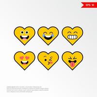conjunto de ícones de conceito de emoji de amor com diferentes emoções ilustração vetorial 4 vetor