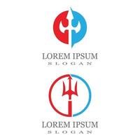 modelo de logotipo trident ícone ilustração vetorial design vetor