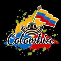 bandeira da colômbia e sombrero vueltiao imagem representativa da colômbia vetor