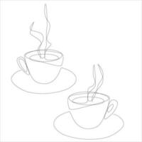 copo do chá café lineart vetor ilustração