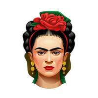 em Julho 6, 1907, a mexicano artista Madalena carmen frida kahlo estava nascer, quem pintado muitos retratos e auto-retratos. realista vetor ilustração isolado em branco fundo