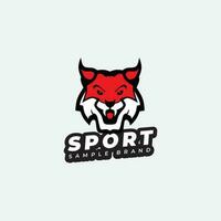 esporte logotipo Projeto dentro a Formato do uma vermelho de lobo cabeça vetor