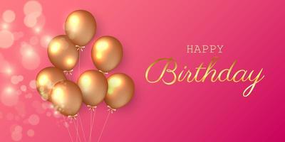 fundo festivo de aniversário com balões de hélio vetor