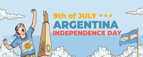9º do Julho independência dia do a Argentina fundo vetor