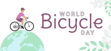 ilustração em vetor conceito do dia mundial da bicicleta perfeita para banners de cartazes ou cartões comemorativos