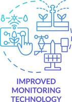 melhorado monitoramento tecnologia azul gradiente conceito ícone. aumentando agricultura produtividade abstrato idéia fino linha ilustração. isolado esboço desenhando vetor