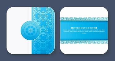 cartão mandala com fundo azul vetor