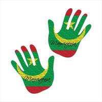 Mauritânia bandeira mão vetor