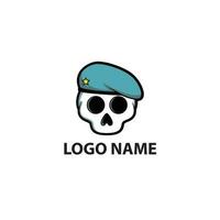 crânio exército cabeça logotipo Projeto. vetor ícone ilustração, isolado em branco fundo
