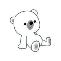 fofa polar Urso desenho animado. animal vetor ícone ilustração, isolado em branco fundo