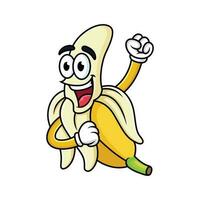 banana desenho animado com uma apaixonado expressão dentro branco fundo vetor