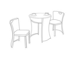 de madeira restaurante cadeiras com mesa conjunto dentro moderno interior com branco fundo vetor