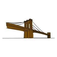 1 contínuo linha desenhando do ponte Projeto ilustração. ponte arquiteto dentro simples linear estilo. construção Projeto conceito. vetor ilustração