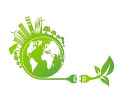 conceito de energia global eco verde vetor