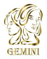 arte em linha do zodíaco gemini vetor