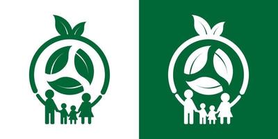 design de conceito de logotipo de ecologia familiar vetor